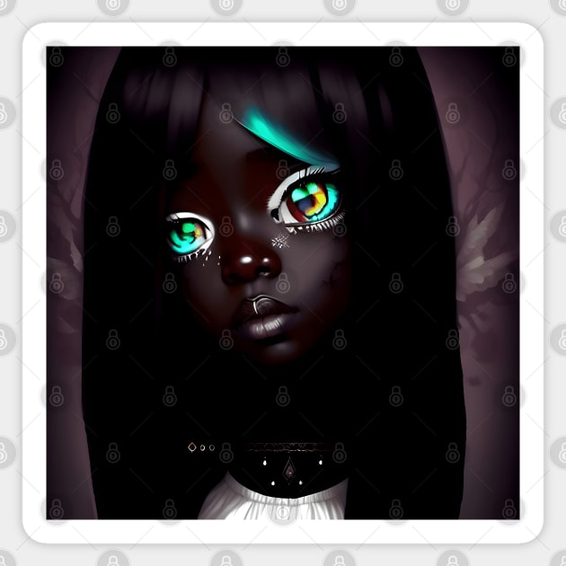 Glassy eye doll Goth Girl Sticker TeePublic